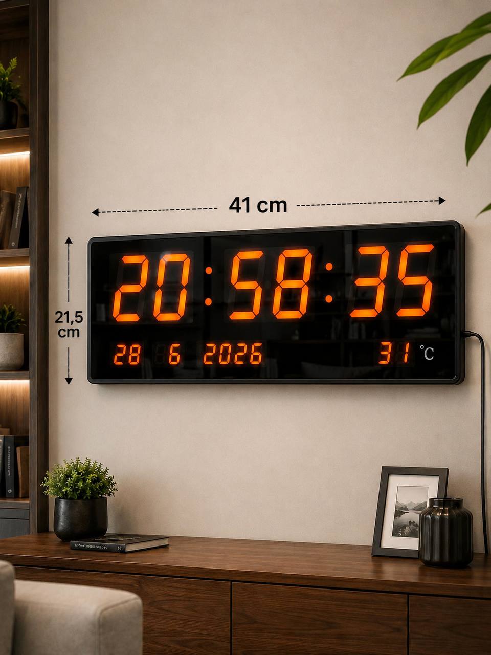Elektron soat, led soat, devor soati, sana haroratli soat, katta displeyli soat - 