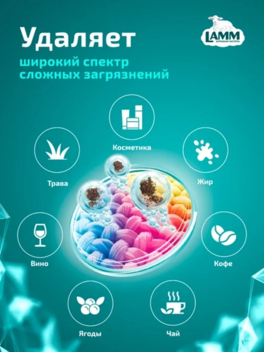 LAMM капсулы для стирки Universal 20 шт + пятновыводитель 500г для белого и цветного белья