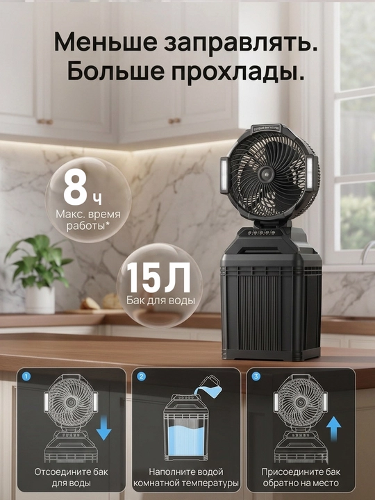 Мини-вентилятор аккумуляторный с распылителем