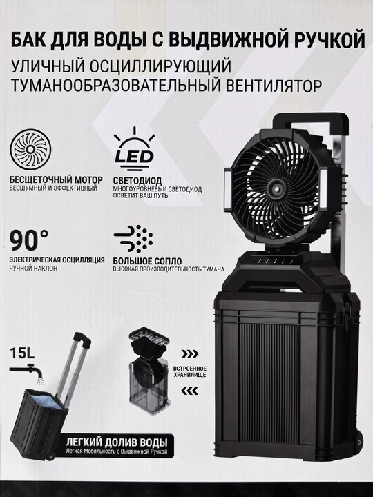 Мини-вентилятор аккумуляторный с распылителем - 