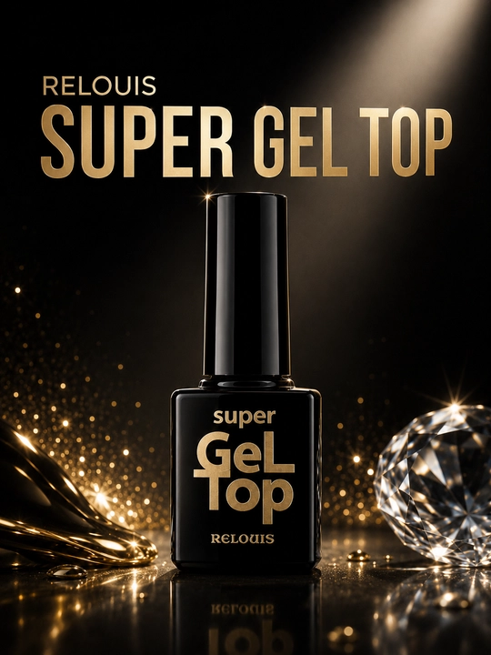 Tirnoqlar uchun lak yuqori qatlami Relouis Super Gel Top - 