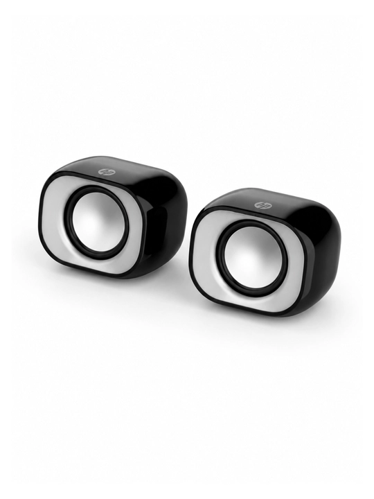 HP DHS-2111 kompyuter karnayi, Stereo 2.0, 6W, USB + 3.5 mm AUX, qora