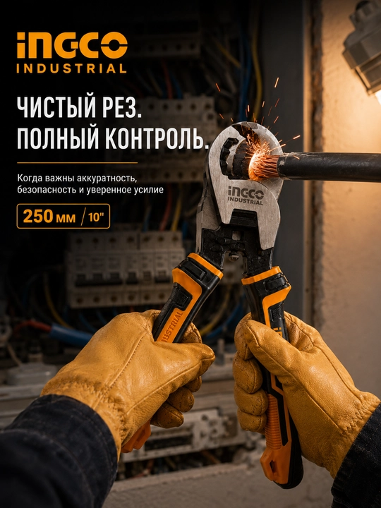 Кабелерез INGCO Industrial 250 мм, ножницы для кабеля Cr-V