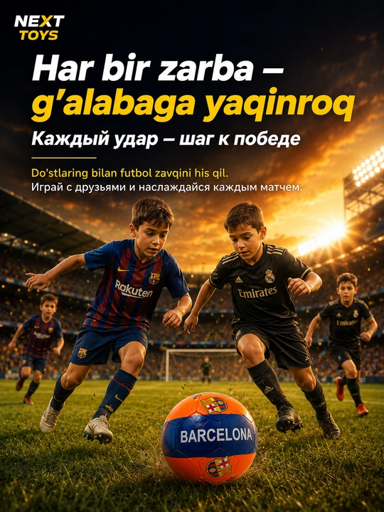 O‘yin va mashg‘ulotlar uchun 5-raqamli futbol to‘pi, turli dizayn va modellarda