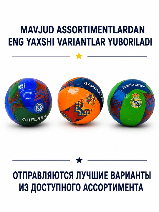 O‘yin va mashg‘ulotlar uchun 5-raqamli futbol to‘pi, turli dizayn va modellarda
