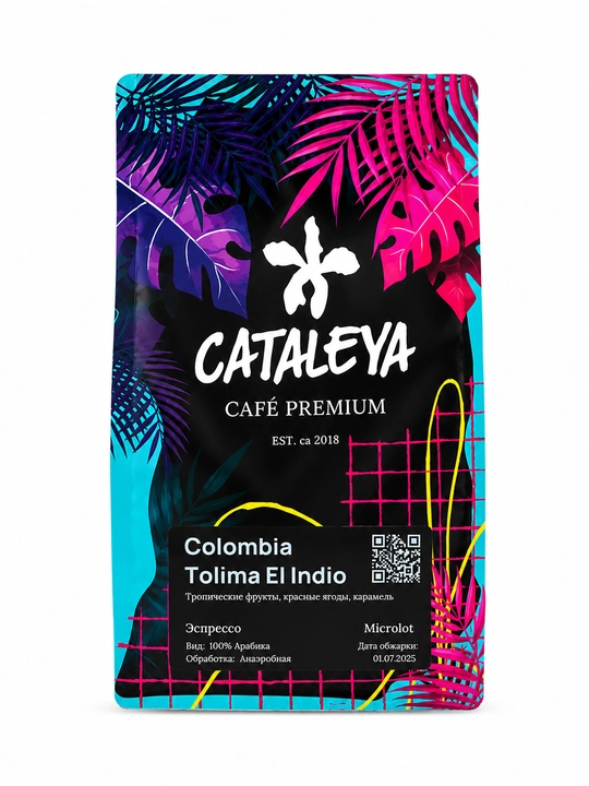 Cataleya Columbia Tolima donali qahvasi, 100% Arabika, o‘rta qovurilgan