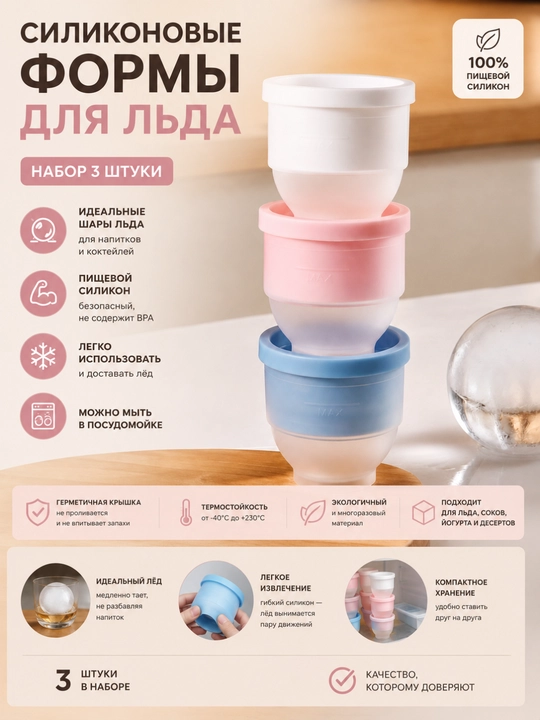 Силиконовая форма для льда - 