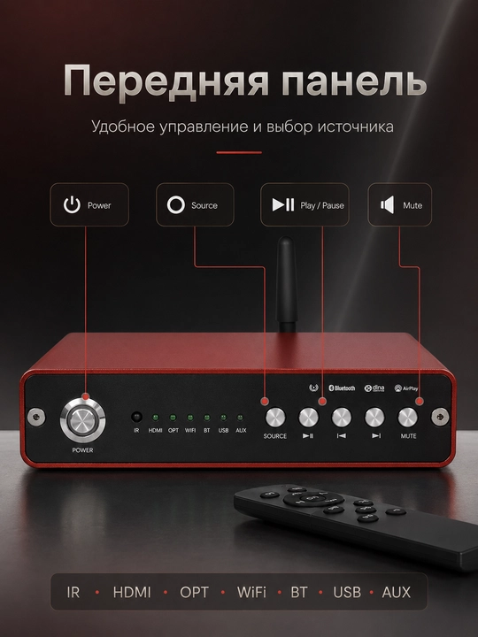 BT-260PRO Bluetooth audio kuchaytirgich, D sinf, DC 24V