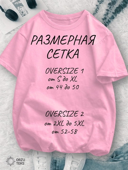 Mushukchalar printli ayollar uchun OVERSIZE paxtali futbolka, keng fasonli, ORZU-TEKS