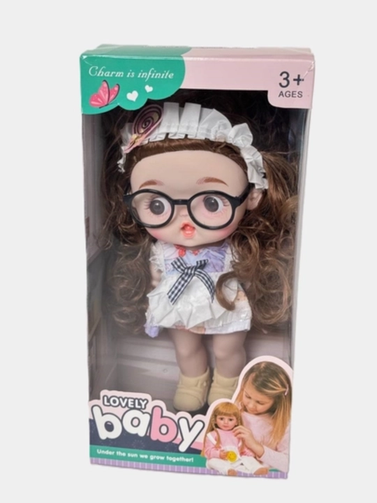 Музыкальная кукла Lovely Baby в очках для девочек, в красивом платье, 3+ Случайный выбор - 