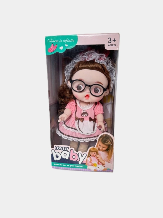 Музыкальная кукла Lovely Baby в очках для девочек, в красивом платье, 3+ Случайный выбор