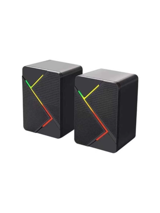 Компьютерные колонки K-2066 RGB, Stereo 2.0, USB + AUX 3.5 мм, черные