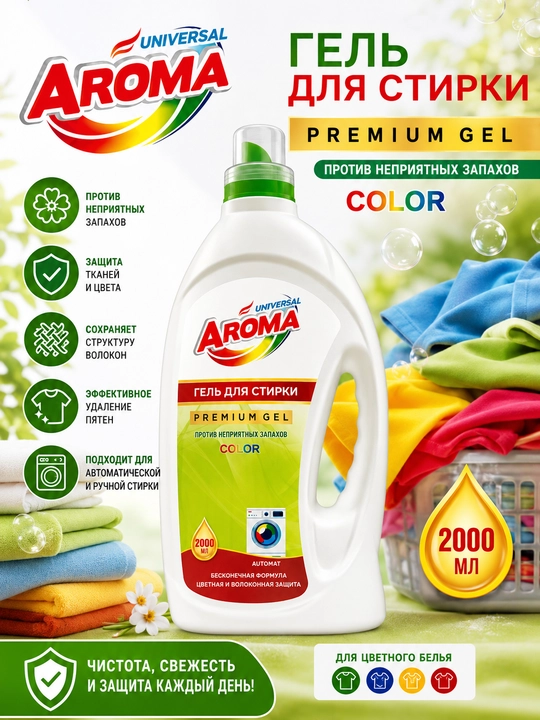 Гель для стирки Universal Aroma объемом 2000 мл - 
