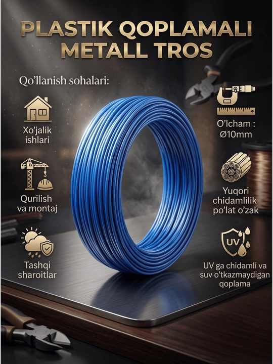 Qoplamali po'lat tros Ø10mm - 