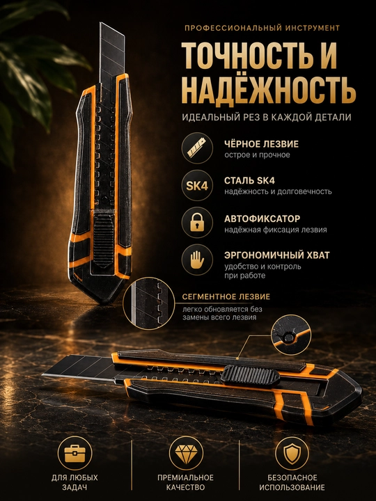 INGCO ruhoniy pichoq 25x127 mm SK4 tig‘ avtofiksator - 