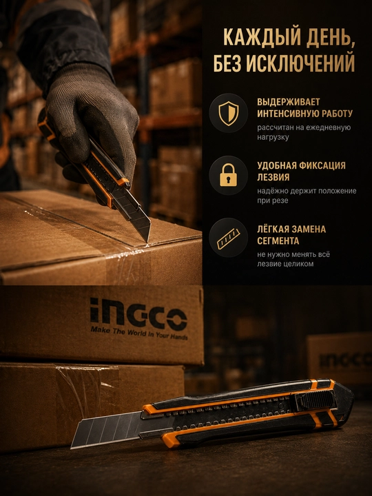 INGCO ruhoniy pichoq 25x127 mm SK4 tig‘ avtofiksator