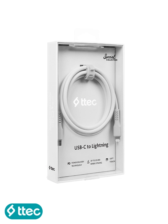 TTEC USB-C to Lightning Кабель для зарядки/передачи данных, 120 см, кабель для iPhone