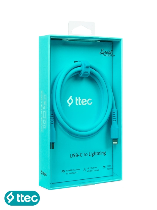 TTEC USB-C to Lightning Кабель для зарядки/передачи данных, 120 см, кабель для iPhone