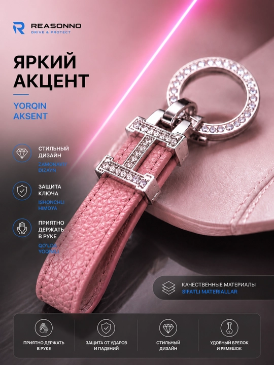 BYD avtomobil kaliti uchun tasmali va brelokli g‘ilof