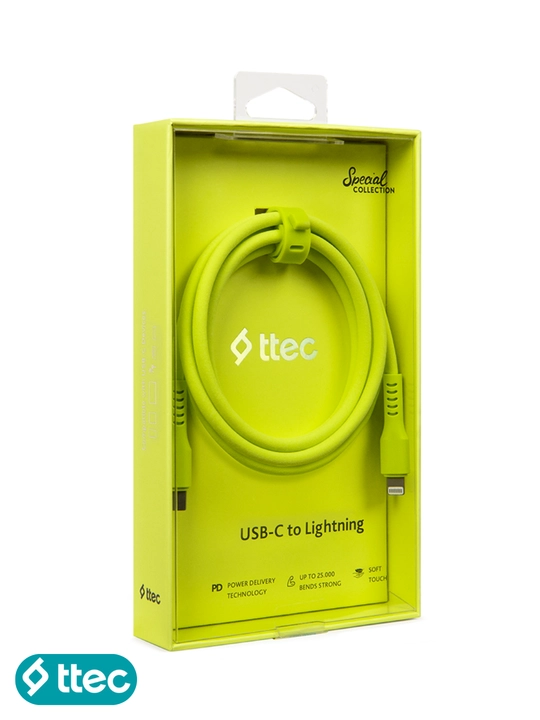 TTEC USB-C to Lightning Кабель для зарядки/передачи данных, 120 см, кабель для iPhone