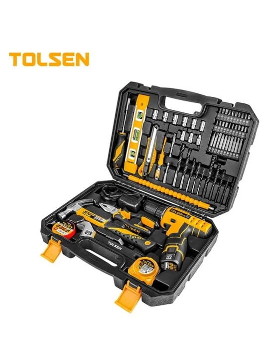 Tolsen 85365 asboblar to‘plami, parma, akkumulyator, parma va nasadkalar, 65 ta buyum - 