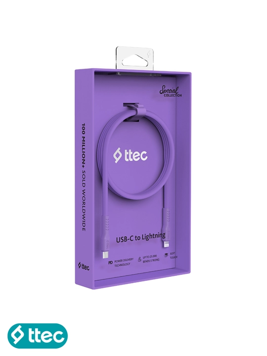 TTEC USB-C to Lightning Кабель для зарядки/передачи данных, 120 см, кабель для iPhone