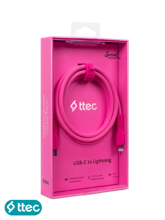 TTEC USB-C to Lightning Кабель для зарядки/передачи данных, 120 см, кабель для iPhone