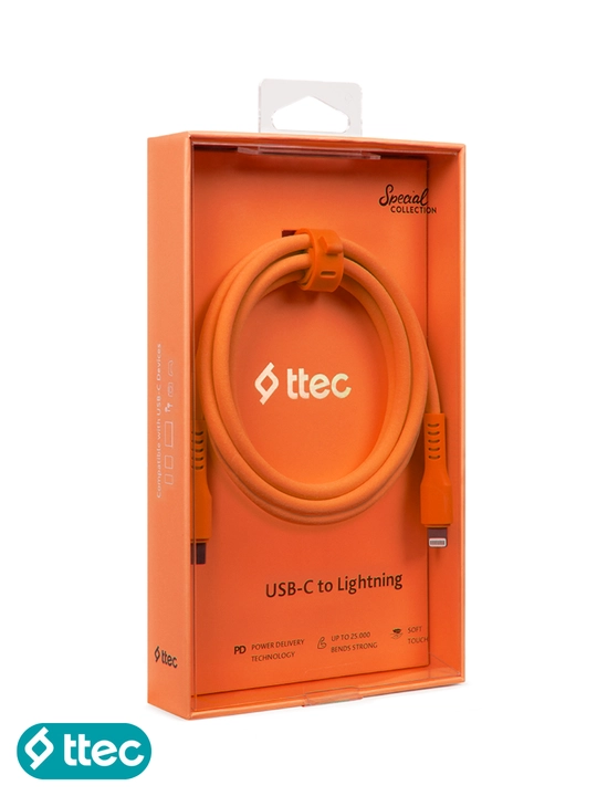 TTEC USB-C to Lightning Кабель для зарядки/передачи данных, 120 см, кабель для iPhone