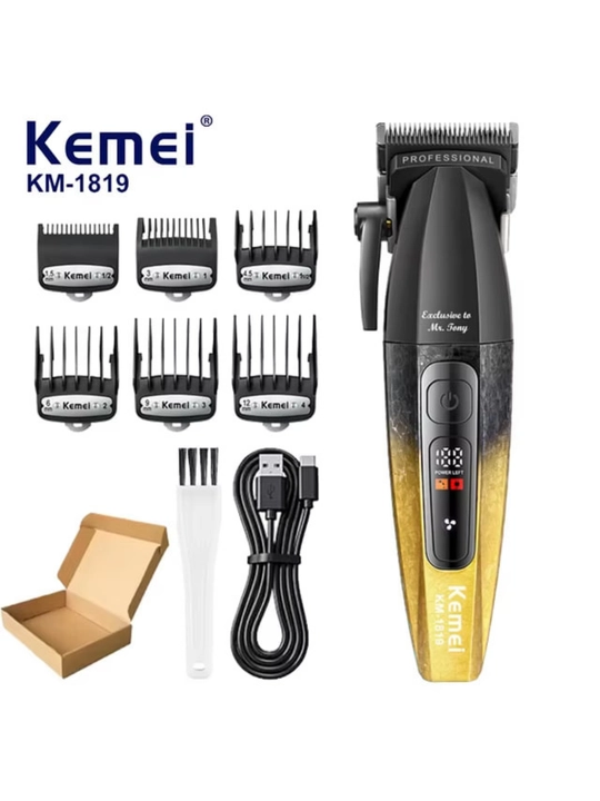 KEMEI KM-1819 —Профессиональная машинка для стрижки волос, бороды и усов с T-образным лезвием - 