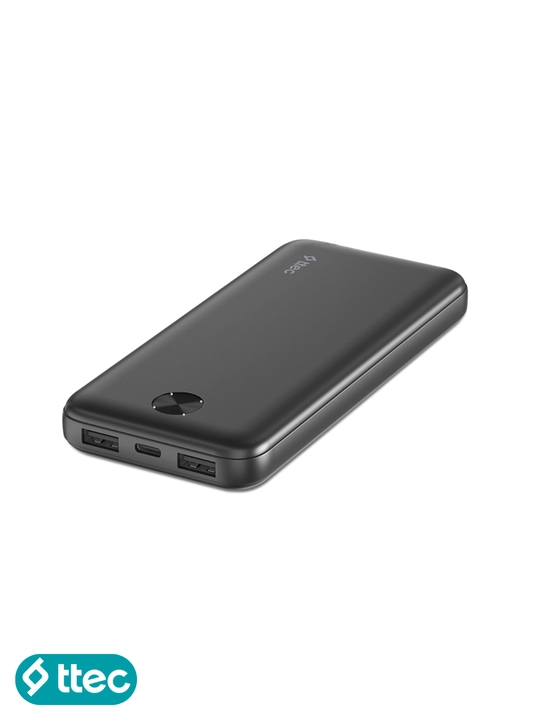TTEC ReCharger Powerbank 10,000 mAh Black, внешний аккумулятор с двумя USB-A выходами