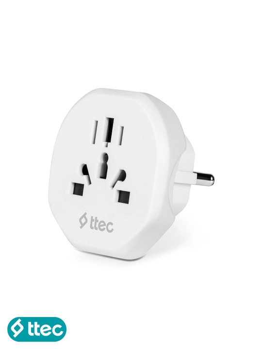 TTEC EU to Universal Convertor White, Yevropa rozetkasi uchun universal adapter