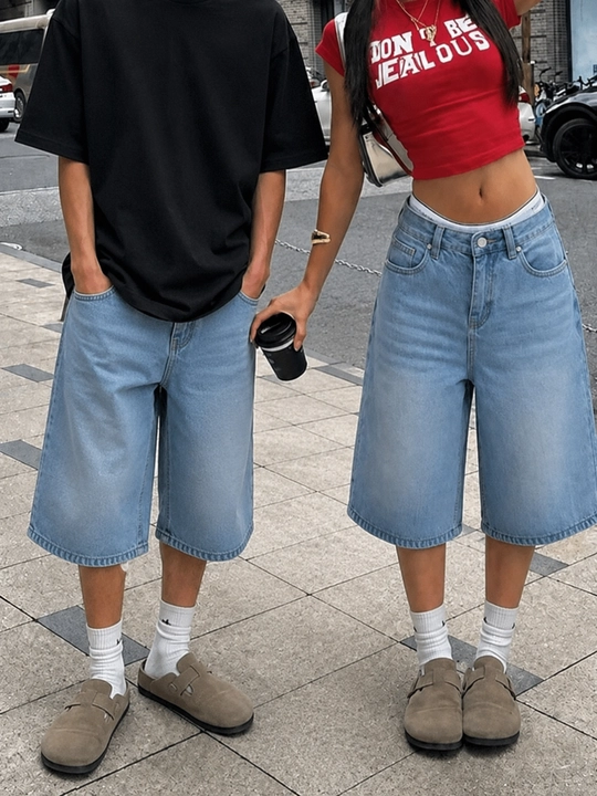 Ayollar va erakaklar uchun oversize shortik y2k, juda keng, uniseks shortik, baggy shortik
