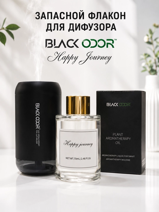 Black Odor diffuzori uchun zaxira aromat flakoni 70 ml – Lucky Holiday / Happy Journey - 