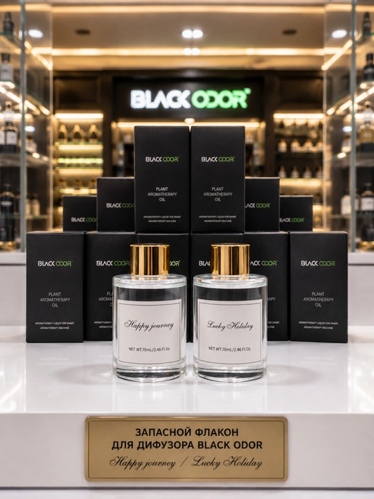 Black Odor diffuzori uchun zaxira aromat flakoni 70 ml – Lucky Holiday / Happy Journey