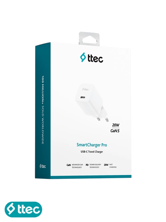 TTEC SmartCharger GaN 20W PD Быстрое зарядное устройство USB-C