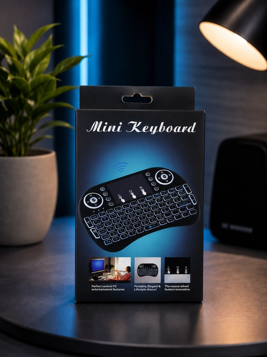 Mini simsiz klaviatura Touch Pad va RGB yoritgich bilan