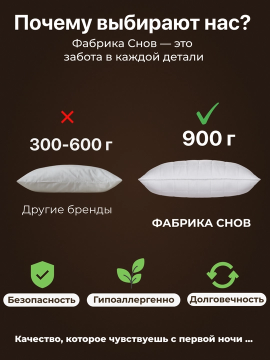 Yostiq uyqu uchun, dekorativ, gipoallergen, "HOTEL" 50х70