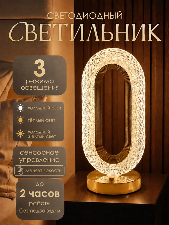 LED tungi chiroq, dekorativ stol chirog‘i, ranglari almashinadigan, USB quvvatli - 