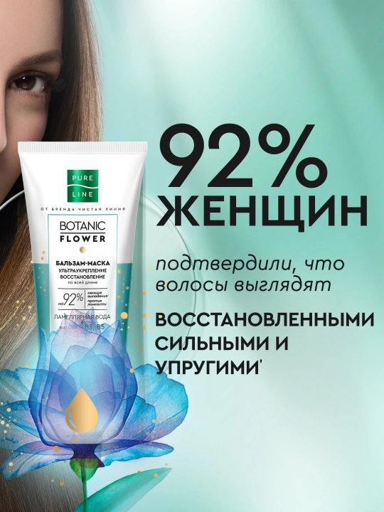 Бальзам-маска для волос Pure Line от бренда Чистая Линия Ультраукрепление 200МЛ