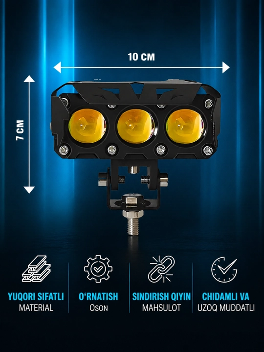 Skuter va Mototsikl uchun qo‘shimcha LED faralar, yorqin yoritish, universal o‘rnatish