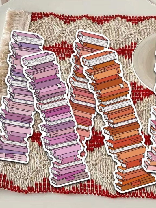 Картонные закладки для книг bookmark набор из 6 штук, разные дизайны, случайный выбор
