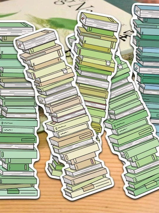 Картонные закладки для книг bookmark набор из 6 штук, разные дизайны, случайный выбор