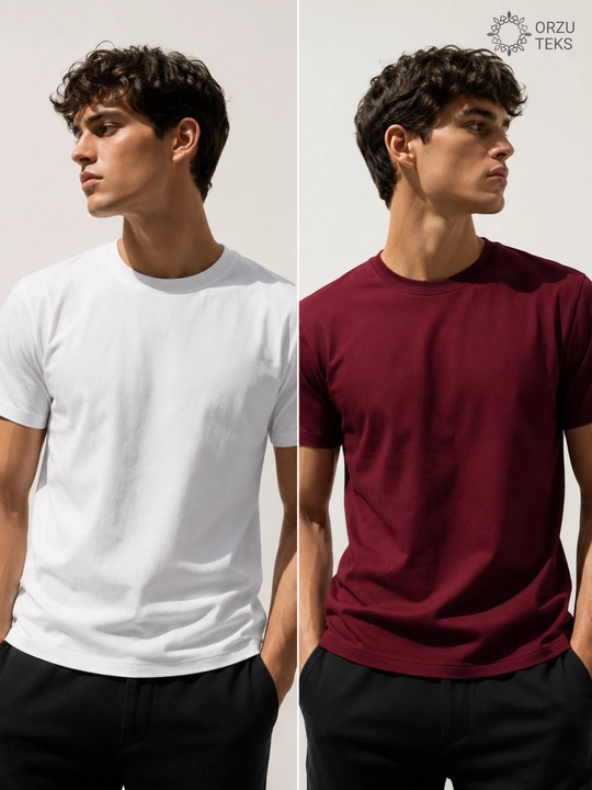 Футболка базовая мужская и женская, однотонная, 100% хлопок, S-4XL, ORZU-TEKS