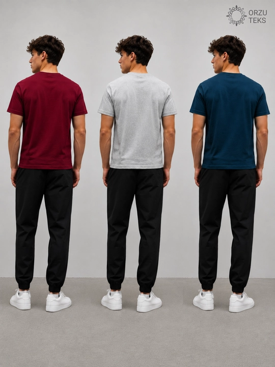 Футболка базовая мужская и женская, однотонная, 100% хлопок, S-4XL, ORZU-TEKS