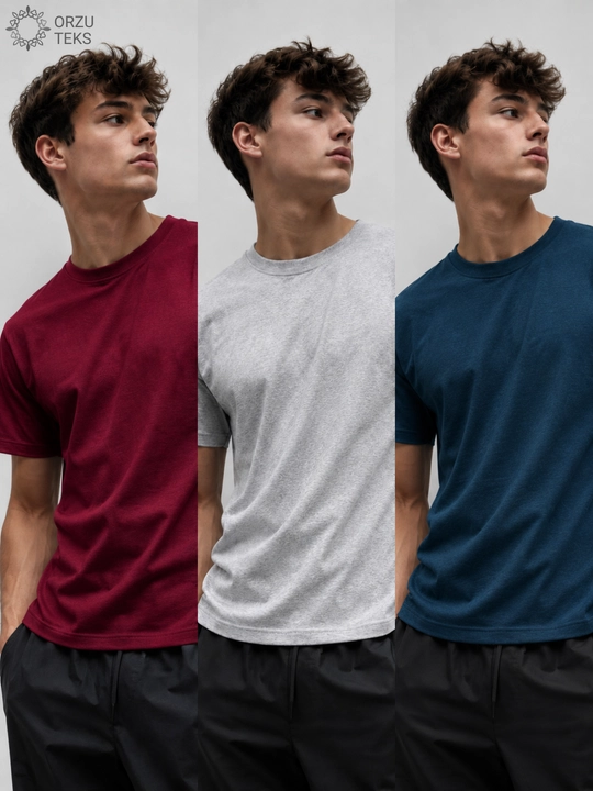 Футболка базовая мужская и женская, однотонная, 100% хлопок, S-4XL, ORZU-TEKS