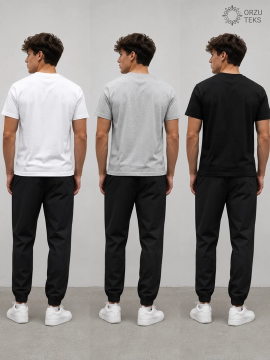 Футболка базовая мужская и женская, однотонная, 100% хлопок, S-4XL, ORZU-TEKS