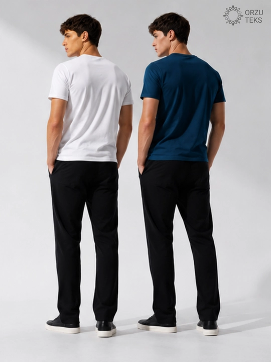 Футболка базовая мужская и женская, однотонная, 100% хлопок, S-4XL, ORZU-TEKS