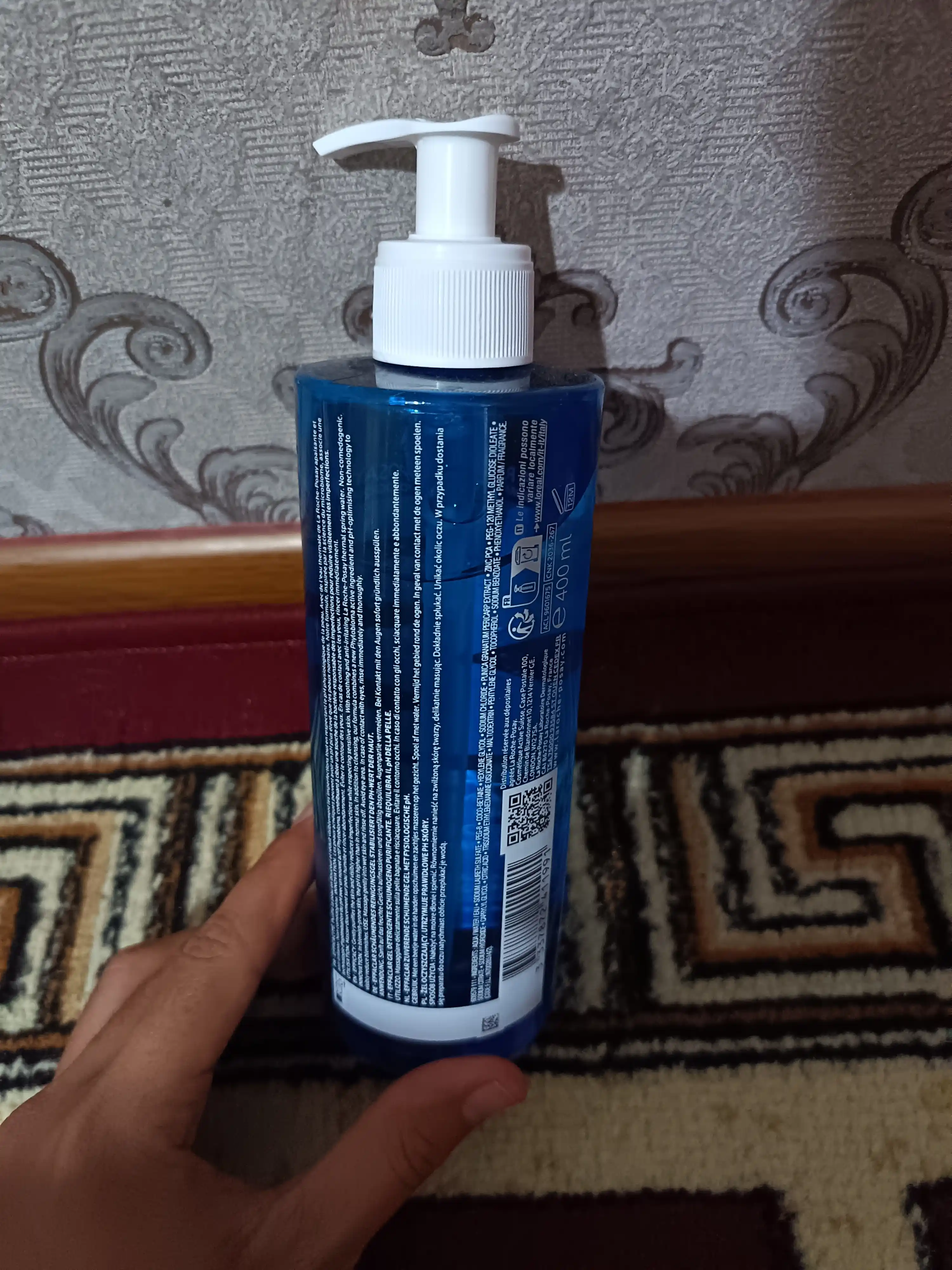 LA ROCHE-POSAY EFFACLAR гель очищающий, пенящийся, для чувствительной жирной кожи лица и тела, 400 мл