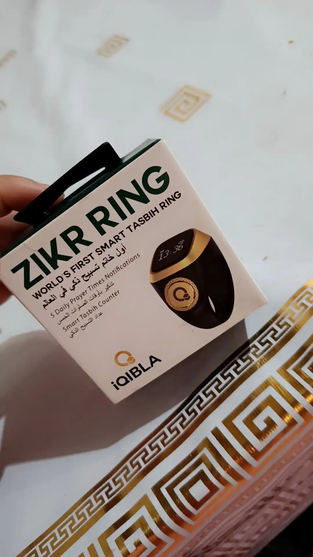 Elektron tasbeh Zikr Ring Lite, zikr va istig'for uchun, vibratsiya, suvga chidamli ekran