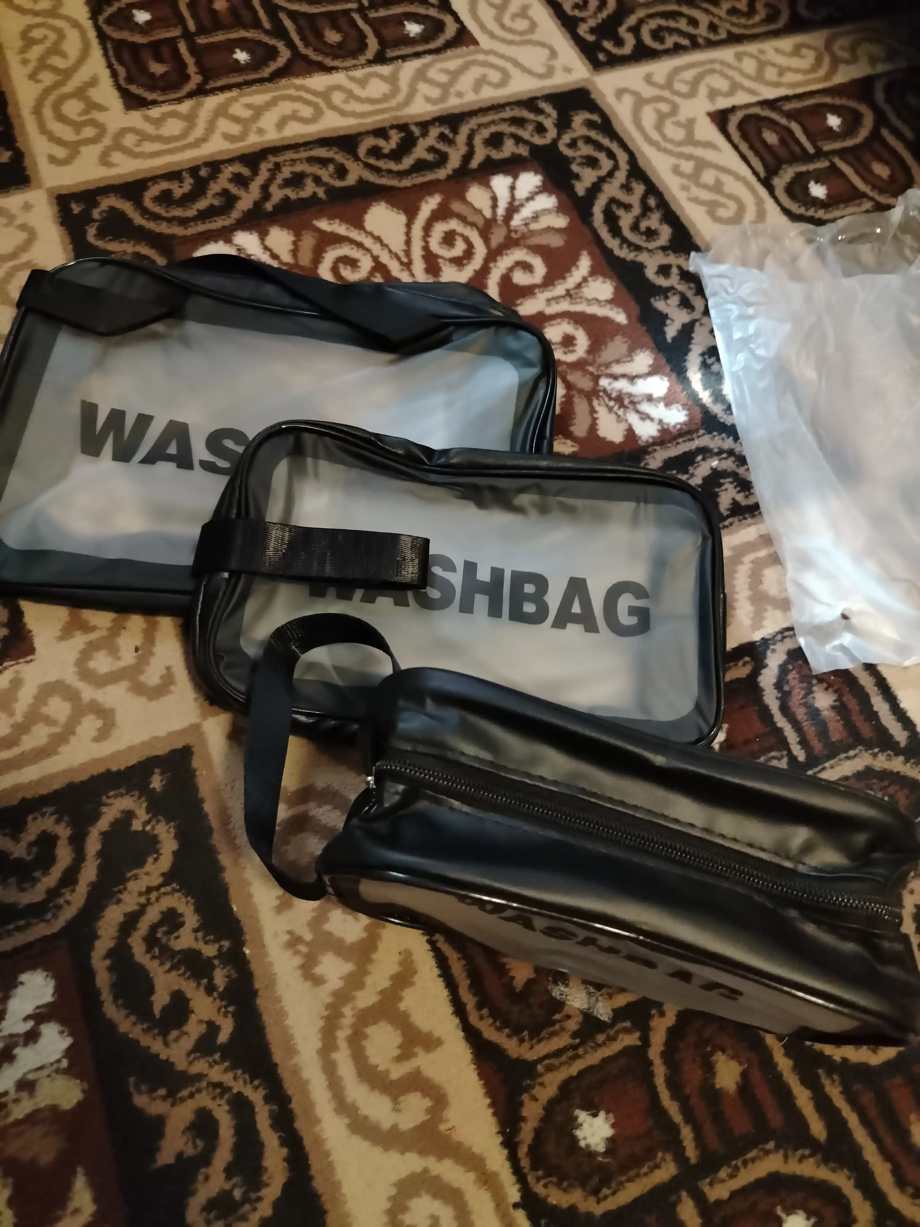 Ayollar kosmetik sumkasi, sayohat uchun, suv o'tkazmaydigan, shaffof, 3 xil o'lchamda